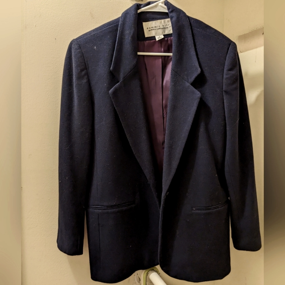 Boxy Navy Blazer - Wool and Cashmere